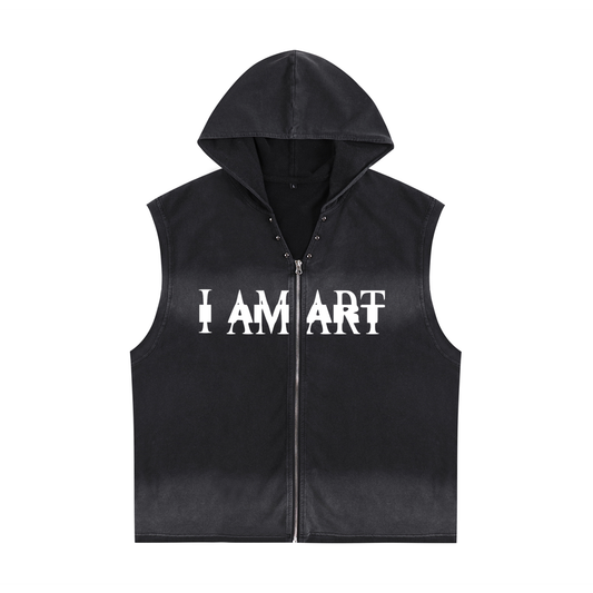 CASHIOOO (I AM ART) Zip-Up Hooded Tank Top
